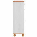 Shoe Cabinet ASKIM White 85 x 35 x 108 cm Solid Pine wood 4105438