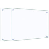 Kitchen Backsplashes 2 pcs Transparent 70x50 cm Tempered Glass 3315790