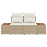 Garden Sofa Beige 184 x 62 x 85cm Poly Rattan 42006821