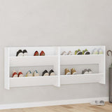 Wall Shoe Cabinet 2 pcs White 80x18x60 cm Engineered Wood 806742