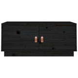 Coffee Table Black 80x50x35 cm Solid Wood Pine 818254