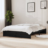 Bed Frame without Mattress Black Solid Wood 140x190 cm 814933