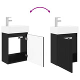 Bathroom Vanity Unit with Tap Black 45.5 x 22.5 x 84 cm 889442