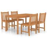 Garden Dining Set Warm Natural Teak Solid Teak Wood Durable 3059933