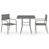 3 Piece Garden Dining Set Poly Rattan Anthracite & Grey 3059441