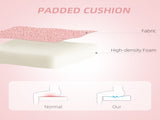 Armless Heart Computer Desk Chair, Teddy Fleece Swivel Office Chair, Makeup Vanity Chair with Height T3398P329890