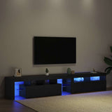 TV Cabinet 2 pcs Black Oak 230 x 36.5 x 40 cm Engineered Wood 3332526