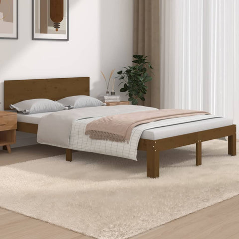 Bed Frame without Mattress Honey Brown 120x190cm Small Double 810468