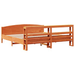 Bed Frame without Mattress Wax Brown 200x200 cm Solid Wood Pine 3306215
