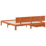 Bed Frame with Headboard Wax Brown 180 x 200 cm Solid Pine Wood 3422781