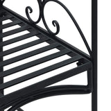 Garden Bench with Cushion Black 104 x 54 x 93cm Steel 42008121