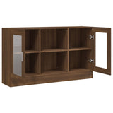Vitrine Cabinet Brown Oak 120x30.5x70 cm Engineered Wood 815629