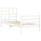 Bed Frame without Mattress White 100x200 cm Solid Wood 3194887