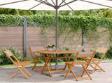 5 Piece Garden Dining Set Taupe Fabric and Solid Wood 3281774