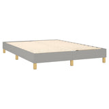 Box Spring Bed Frame Light Grey Double Fabric 3121175