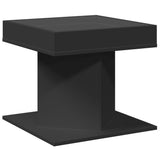 ZNTS Coffee Table with LED Black 50x50x45 cm Engineered Wood 847561