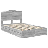 Storage Bed Grey Sonoma 120 x 200 cm Engineered Wood 3413525