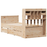 ZNTS Bookcase Bed without Mattress 75x190 cm Small Single Solid Wood Pine 3308945