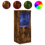 Sideboard with LED Lights Smoked Oak 41x37x100 cm 836690