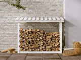 Firewood Rack White 108x64.5x110 cm Solid Wood Pine 822438