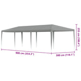 Party Tent Light Grey 900 x 300 x 255 cm PE and Steel 42032991