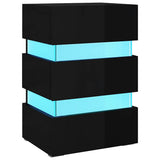 LED Bedside Cabinet High Gloss Black 45x35x67 cm Engineered Wood 326847