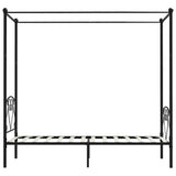 Canopy Bed Frame without Mattress Black Metal 120x200 cm 284435