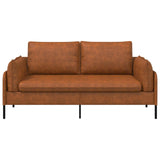 2-Seater Sofa Brown 188 x 81 x 89 cm Faux Leather 42048626