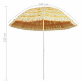 Beach Parasol Natural 240 cm Hawaii Style 44548