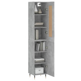 Highboard Concrete Grey 34.5x34x180 cm Engineered Wood 3200117