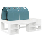 Bed Frame with Tunnel with Shelf 3 pcs White and Light Blue 3423606