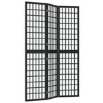 ZNTS Folding 3-Panel Room Divider Japanese Style 120x170 cm Black 352079
