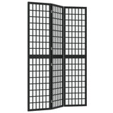 ZNTS Folding 3-Panel Room Divider Japanese Style 120x170 cm Black 352079