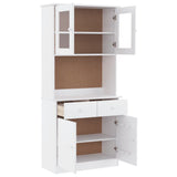Highboard ALTA White 77x35x165 cm Solid Wood Pine 3187774