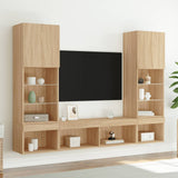 5 Piece TV Wall Units with LED Sonoma Oak Engineered Wood 3216692