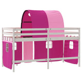 Kids' Loft Bed with Tunnel without Mattress Pink 80x200cm 3206987