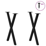 Dining Table Legs X-Shaped 2 pcs Black 57x cm Steel 4012912