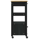 Kitchen Trolley MONZA Black 48 x 40 x 88.5 cm Solid Pine Wood 42027032