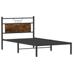 Bed Frame without Mattress Smoked Oak 100x190 cm Engineered Wood 4106737