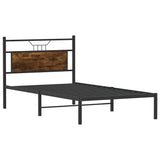 Bed Frame without Mattress Smoked Oak 107x203 cm Engineered Wood 4106739