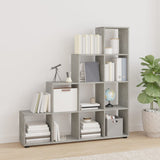 Staircase Bookcase Concrete Grey 142 cm Engineered Wood 342598