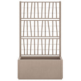 Garden Planter with Trellis Light Brown 80x36x140 cm PP 368781