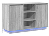 LED Sideboard Grey Sonoma 90 x 32 x 75 cm Engineered Wood 869687