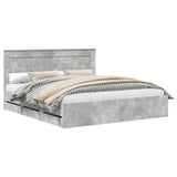 Bed Frame with Drawer Concrete Grey 180 x 200 cm Engineer Wood 3409830