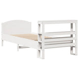 Bed Frame without Mattress White 75x190 cm Small Single Solid Wood Pine 3306250