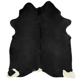 Real Cowhide Rug Black 180x220 cm 376701