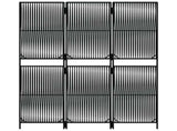 Room Divider 3 Panels Black Poly Rattan 365372