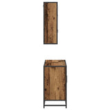 Bathroom Furniture Set with Door 2 pcs Old Wood Engineered Wood 3402554