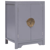 ZNTS Bedside Cabinet Grey 38x28x52 cm Paulownia Wood 284072