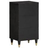 Side Cabinet Black Solid mango wood, engineered wood 358344